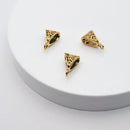 Antique Gold Bail (Triangular Pattern), 15x9.5mm (3pcs)