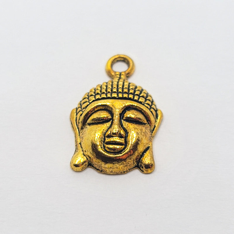 Antique Gold, Buddha Head Charm, 22x15mm (3pcs)