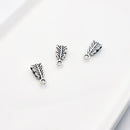 Antique Silver Bail (Leaf), 14x6mm (4pcs)