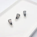 Antique Silver Bail (Long Patterned), 17.5x7mm (3pcs)