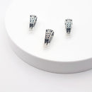 Antique Silver Bail (Long Patterned), 17.5x7mm (3pcs)