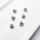 Antique Silver Bead Cap (Beehive), 6.5x7.5mm (6pcs)