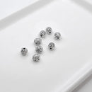 Antique Silver Spacers (Dot Pattern), 5x5.5mm (8pcs)