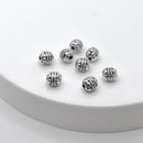 Antique Silver Spacers (Dot Pattern), 5x5.5mm (8pcs)