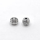 Antique Silver Spacers (Dot Pattern), 5x5.5mm (8pcs)