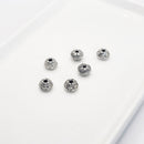 Antique Silver Lotus Spacers, 7.5x5mm (6pcs)