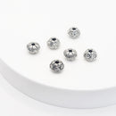 Antique Silver Lotus Spacers, 7.5x5mm (6pcs)