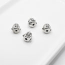Antique Silver Laughing Buddha Head Spacers, 9.5mm (4pcs)