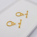 Gold-Plated Toggle Clasps (Dots+Heart), 18.5mm (3sets)