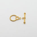 Gold-Plated Toggle Clasps (Dots+Heart), 18.5mm (3sets)