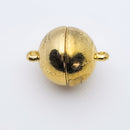 Gold Plated Magnetic Clasps, Ball, 19x14mm, (2sets)