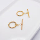 Gold-Tone Toggle Clasps (Simple), 19mm (3sets)
