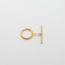 Gold-Tone Toggle Clasps (Simple), 19mm (3sets)