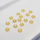 Gold-tone Daisy Spacers (6 Dots), 7.5mm (40pcs)