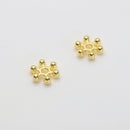 Gold-tone Daisy Spacers (6 Dots), 7.5mm (40pcs)