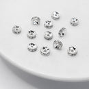 Silver-tone Rhinestone Spacers, Clear, 6mm (12pcs)
