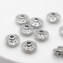 White-Gold Plated Saucer Spacers (Stars & Swirls), 5x9mm (10pcs)