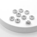 White-Gold Plated Saucer Spacers (Stars & Swirls), 5x9mm (10pcs)