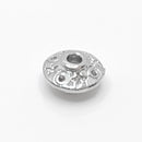 White-Gold Plated Saucer Spacers (Stars & Swirls), 5x9mm (10pcs)