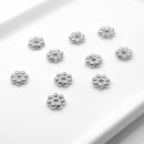 White-Gold Plated Daisy Spacers (7 Dots), 8mm (15pcs)