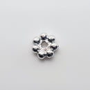 White-Gold Plated Daisy Spacers (7 Dots), 8mm (15pcs)
