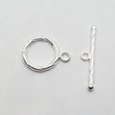 Silver-Plated Toggle Clasp (Twisted), 15mm (3sets)