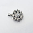 White-Gold Plated Crystal Box Clasp (Heart Coin) 15mm (2sets)