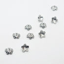 White Gold Plated Bead Caps, Swirl, 10.5mm (10pcs)