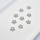 White-Gold Plated Daisy Spacers (Dotted Star), 9.5mm (15pcs)