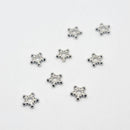 White-Gold Plated Daisy Spacers (Dotted Star), 9.5mm (15pcs)