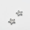 White-Gold Plated Daisy Spacers (Dotted Star), 9.5mm (15pcs)