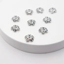 White Gold Plated Bead Caps, Swirl, 10.5mm (10pcs)