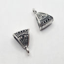 Antique Silver Bail (Dotted), 17x8mm (3pcs)