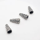 Antique Silver Cones (Decorative), 19.5x9.5mm (4pcs)