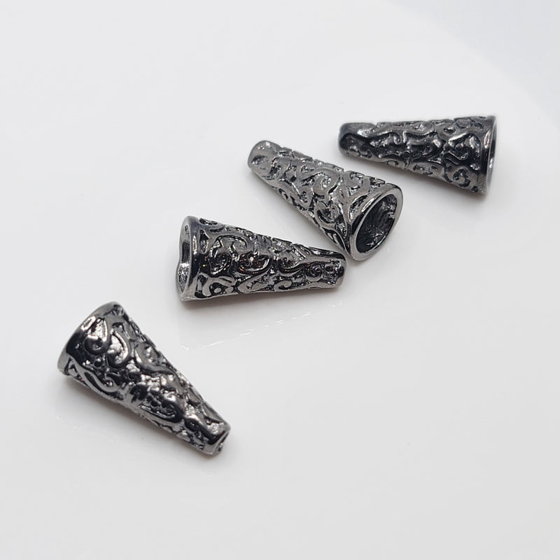 Gunmetal Cones (Decorative), 19.5x9.5mm (4pcs)