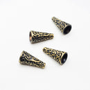 Antique Brass Cones (Decorative), 19.5x9.5mm (4pcs)