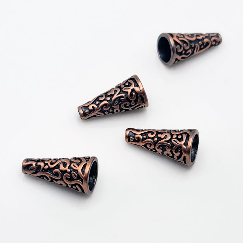 Antique Copper Cones (Decorative), 19.5x9.5mm (4pcs)