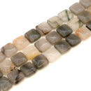 Green Skin Jasper Puff Square 18mm