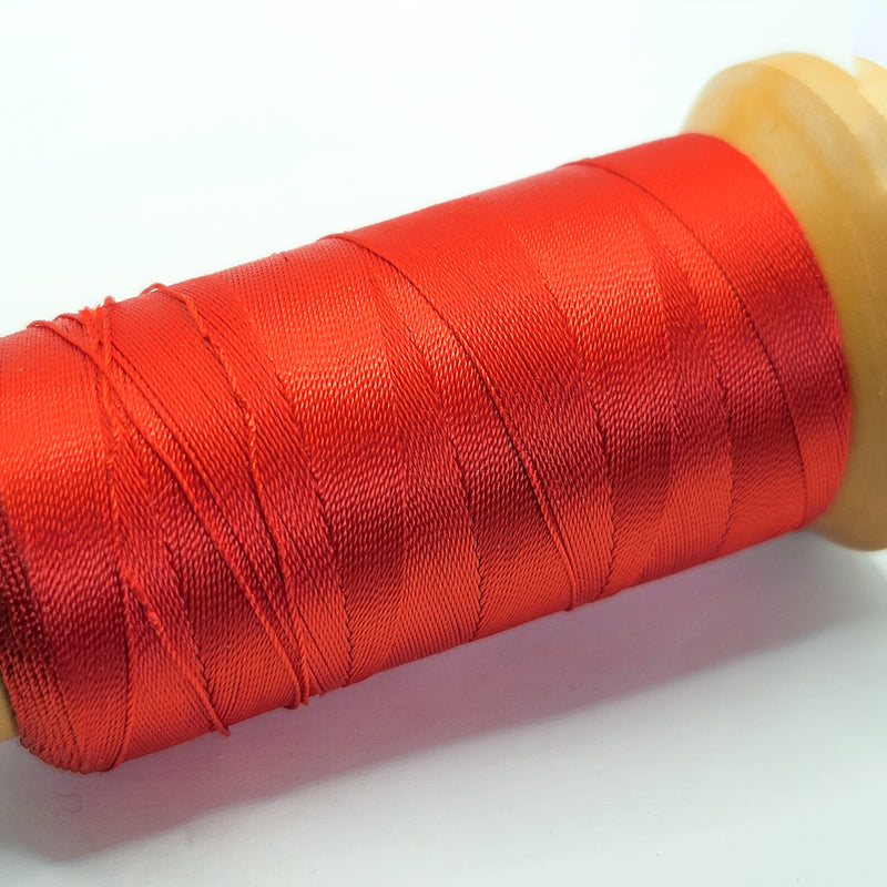 Nylon Knotting Cord, Orange Red 9-ply 0.6mm, 200m