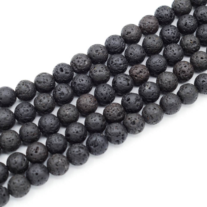 Black Lava Stone Round 10mm