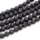 Black Lava Stone Round 12mm