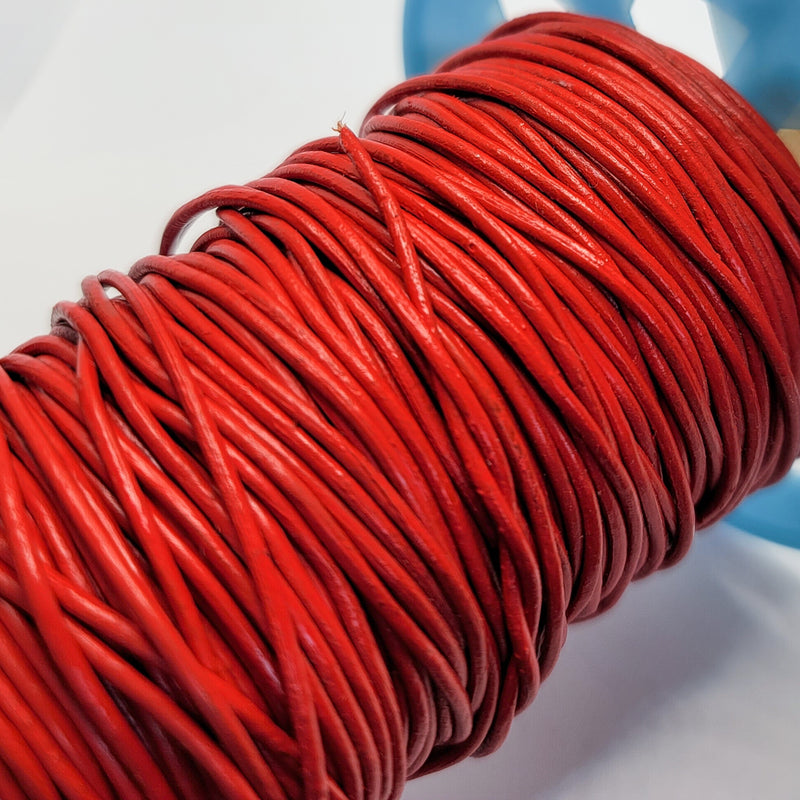 Leather Cord, Apple Red 1.5mm, sold per metre