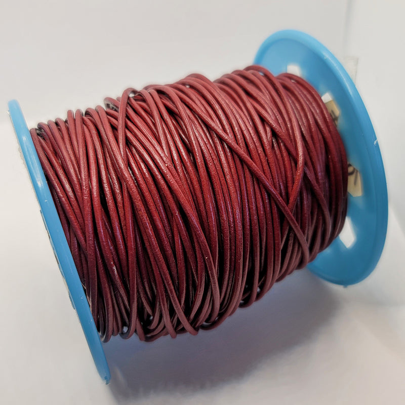 Leather Cord, Burgundy 2.0mm, sold per metre