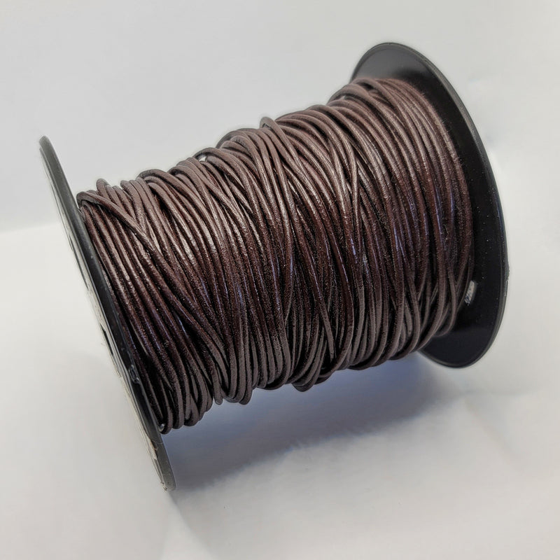 Leather Cord, Dark Brown 2.0mm, sold per metre