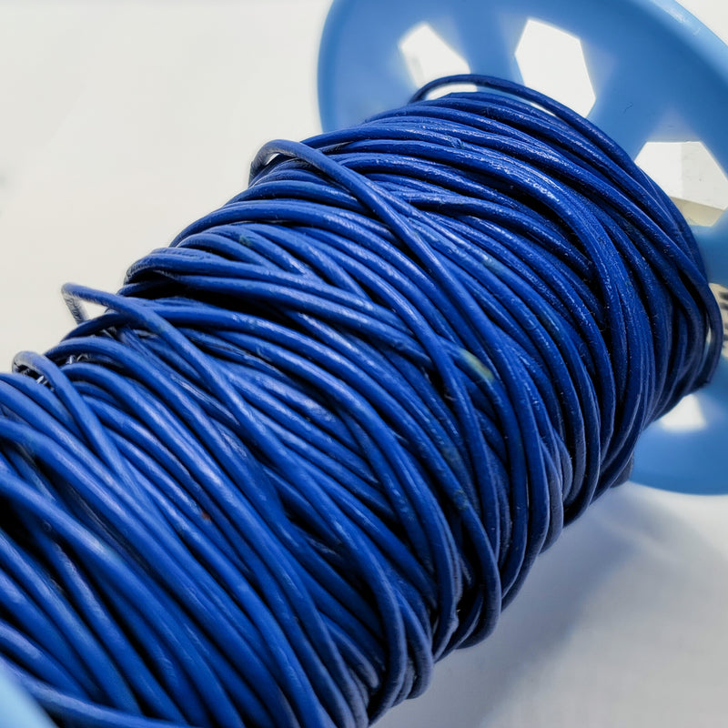 Leather Cord, Nautical Blue 1.5mm, sold per metre