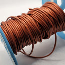 Leather Cord, Metallic Red Copper 2.0mm, sold per metre