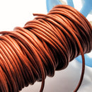 Leather Cord, Metallic Red Copper 2.0mm, sold per metre