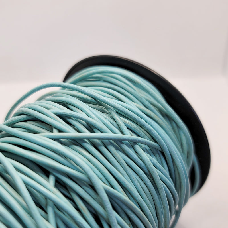 Leather Cord, Robin Blue 2.0mm, sold per metre