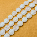 Milky Quartz Puff Coin 20mm