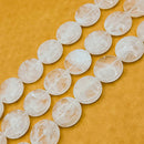 Milky Quartz Puff Coin 25mm